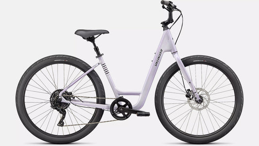 GREY TONED LILAC bicycle on a light gray background