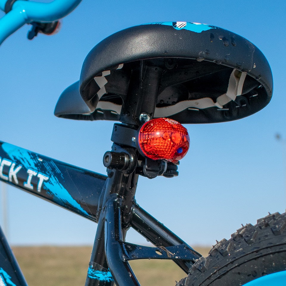 Blinky bike light set mounted on handlebar and seat post