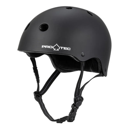 Black helmet with Pro-Tec logo on a white background