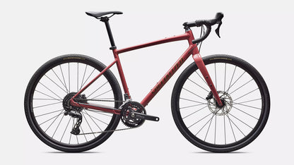 Specialized Diverge E5 alloy gravel bike Spice side profile with Shimano drivetrain and Pathfinder tires